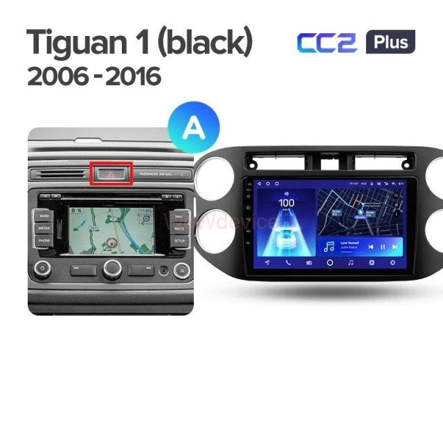 Штатная магнитола Teyes CC2 Plus 3/32 Volkswagen Tiguan I (2007-2015)