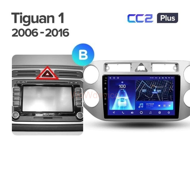 Штатная магнитола Teyes CC2 Plus 3/32 Volkswagen Tiguan I (2007-2015)