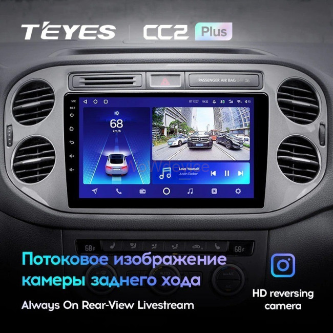 Штатная магнитола Teyes CC2L Plus 1/16 Volkswagen Tiguan 1 NF (2006-2017) F1