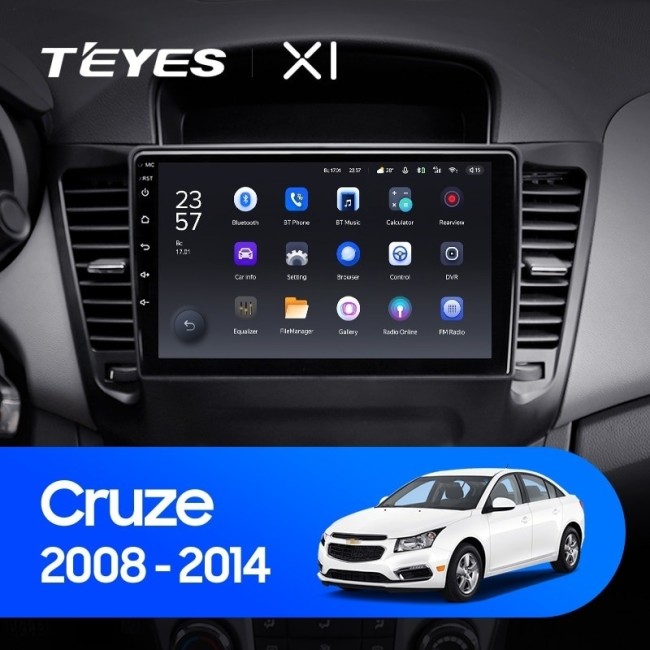 Штатная магнитола Teyes X1 4G 2/32 Chevrolet Cruze J300 (2008-2014)