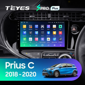 Штатная магнитола Teyes SPRO Plus 4/64 Toyota Prius C (2018-2020) Правый руль