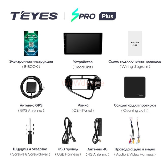 Штатная магнитола Teyes SPRO Plus 4/64 Toyota Prius C (2018-2020) Правый руль