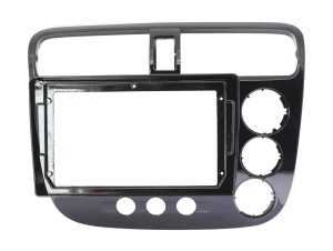 Рамка магнитолы 9.0" (цв.Серебро) для HONDA Civic (EP3) 2000-2005 2 двери / Правый руль
