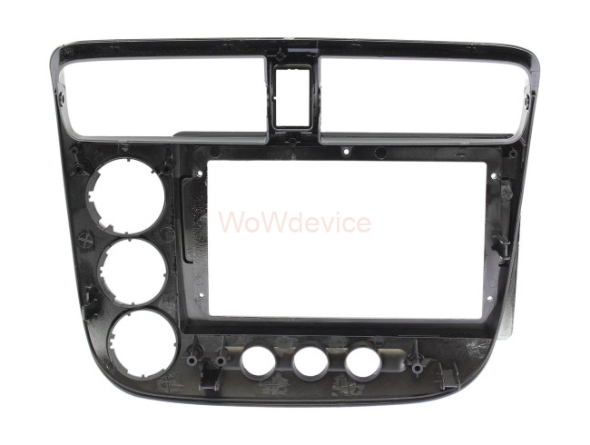 Рамка магнитолы 9.0" (цв.Серебро) для HONDA Civic (EP3) 2000-2005 2 двери / Правый руль