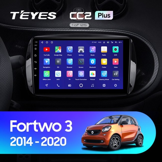 Штатная магнитола Teyes CC2 Plus 3/32 Mercedes Benz Smart Fortwo 3 C453 A453 W453 (2014-2020)
