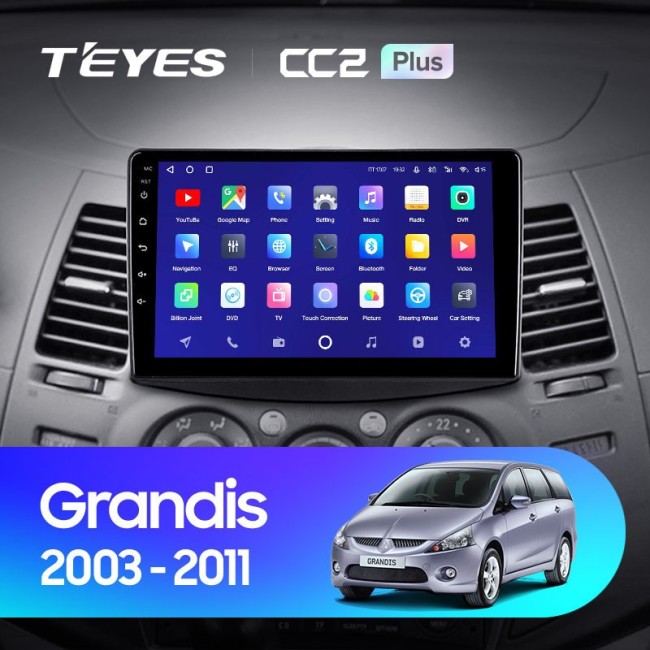 Штатная магнитола Teyes CC2 Plus 4/64 Mitsubishi Grandis 1 (2003-2010) F1