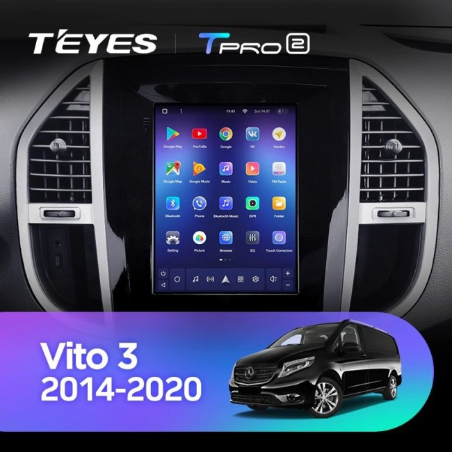 Штатная магнитола Tesla style Teyes TPRO 2 3/32 Mercedes Benz Vito 3 W447 2014-2020