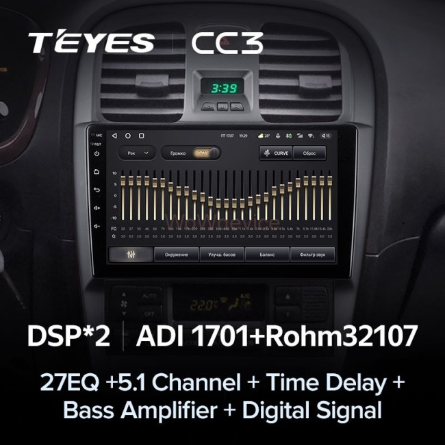 Штатная магнитола Teyes CC3 6/128 Hyundai Sonata EF рестайлинг (2001-2012)