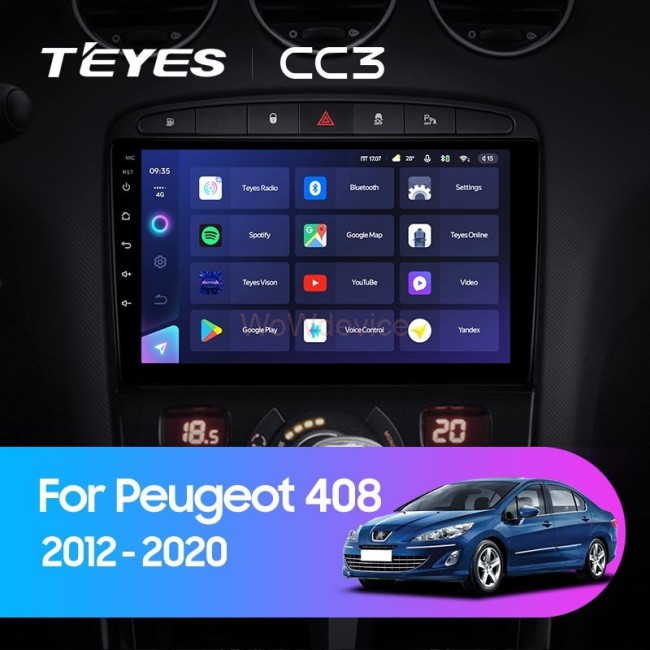 Штатная магнитола Teyes CC3L 4/32 Peugeot 408 1 T7 (2012-2020)