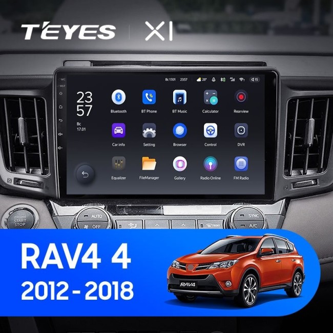 Штатная магнитола Teyes X1 4G 2/32 Toyota RAV4 (2012-2018)