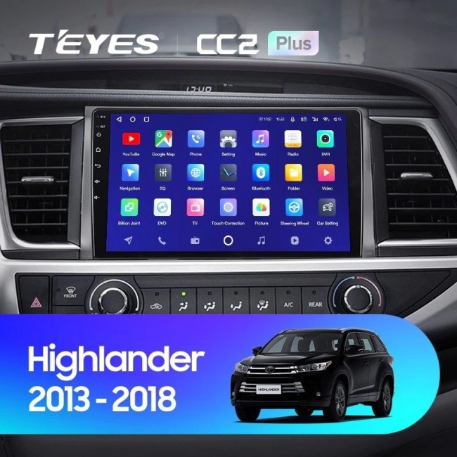 Штатная магнитола Teyes CC2 Plus 6/128 Toyota Highlander 3 XU50 (2013-2018)