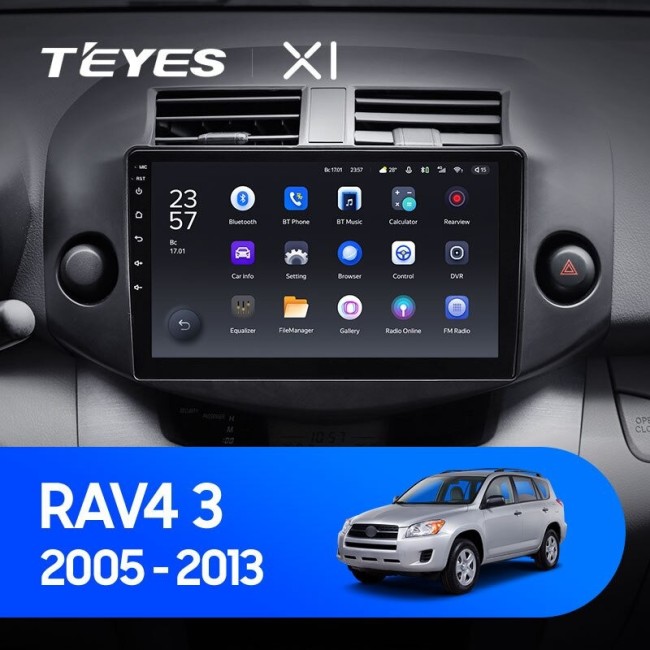 Штатная магнитола Teyes X1 4G 2/32 Toyota RAV4 3 XA30 (2005-2013) 10"