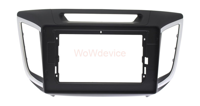 Рамка магнитолы 10.2" (цв.Черный и Серебристый) для HYUNDAI Creta 2015+; iX-25 2014+