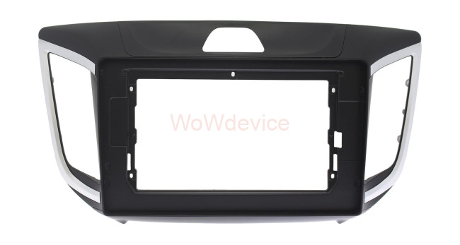 Рамка магнитолы 10.2" (цв.Черный и Серебристый) для HYUNDAI Creta 2015+; iX-25 2014+