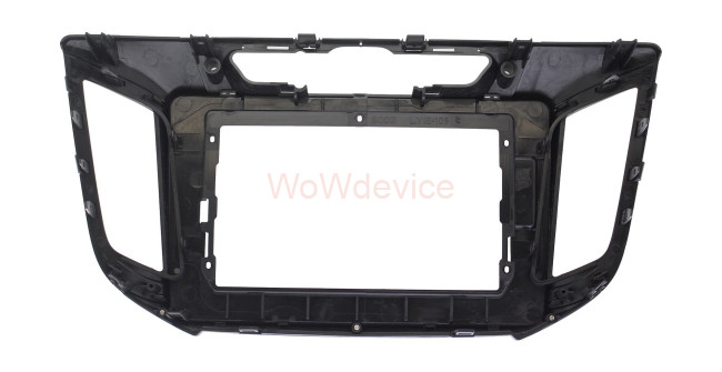 Рамка магнитолы 10.2" (цв.Черный и Серебристый) для HYUNDAI Creta 2015+; iX-25 2014+