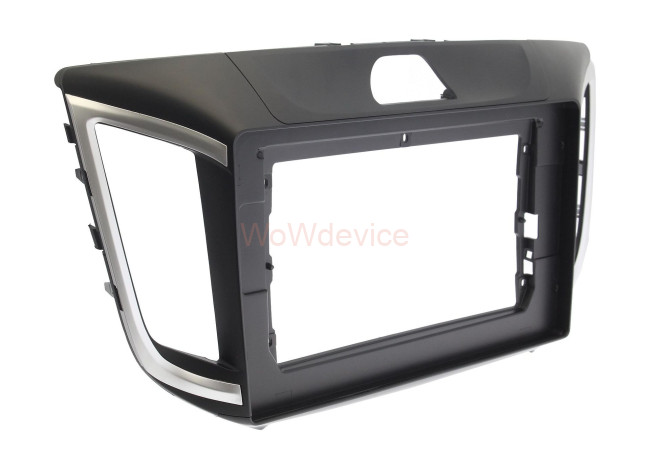 Рамка магнитолы 10.2" (цв.Черный и Серебристый) для HYUNDAI Creta 2015+; iX-25 2014+