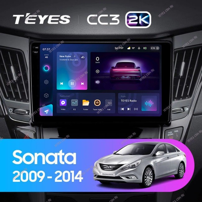 Штатная магнитола Teyes CC3 2K 3/32 Hyundai Sonata 6 YF (2009-2014) Тип-A