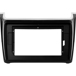 Рамка магнитолы 9.0" (цв.Глянцевый Черный) для VOLKSWAGEN Polo 2009+