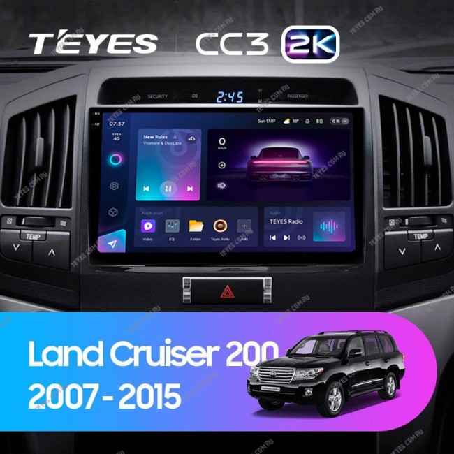 Штатная магнитола Teyes CC3 2K 4/64 Toyota Land Cruiser 11 200 (2007-2015) Тип-A