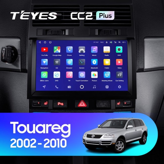 Штатная магнитола Teyes CC2L Plus 1/16 Volkswagen Touareg GP (2002-2010) F1