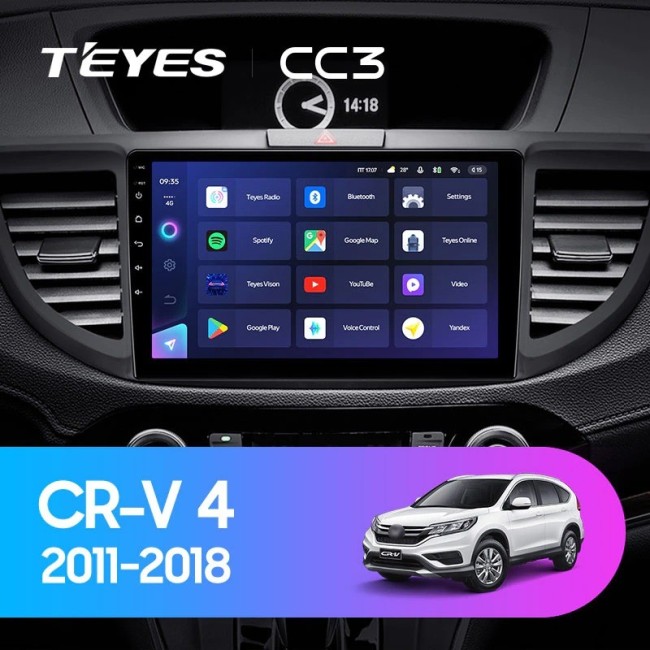 Штатная магнитола Teyes CC3 3/32 Honda CR-V 4 RM RE (2011-2018) 9 дюймов Тип-C