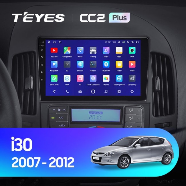 Штатная магнитола Teyes CC2 Plus 4/64 Hyundai i30 1 FD (2007-2012) F2