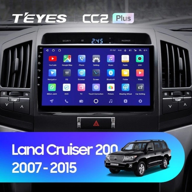 Штатная магнитола Teyes CC2 Plus 6/128 Toyota Land Cruiser 11 200 (2007-2015) Тип-A