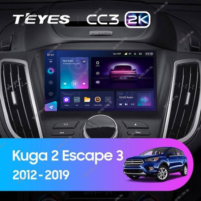 Штатная магнитола Teyes CC3 2K 3/32 Ford Kuga 2 (2012-2019) Тип-B