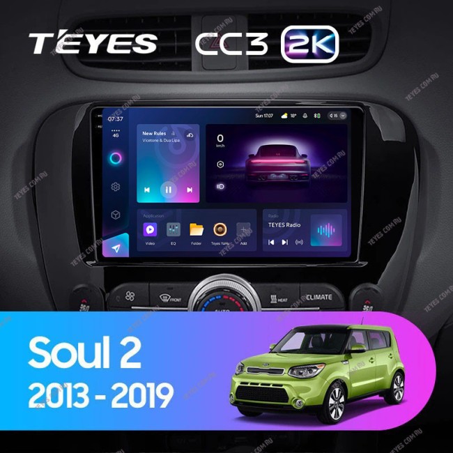 Штатная магнитола Teyes CC3 2K 4/64 Kia Soul 2 PS (2013-2019) F2