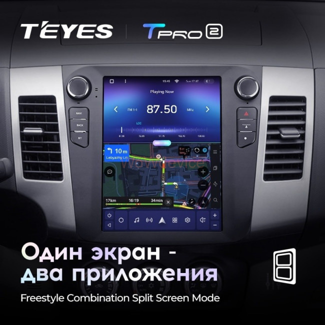 Штатная магнитола Tesla style Teyes TPRO 2 3/32 Mitsubishi Outlander 2 CW0W (2005-2013) Тип-В