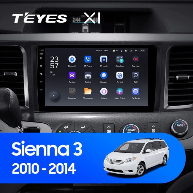 Штатная магнитола Teyes X1 4G 2/32 Toyota Sienna 3 XL30 (2010-2014)