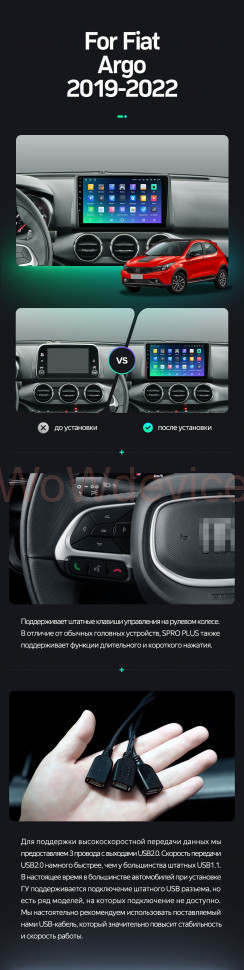 Штатная магнитола Teyes SPRO Plus 4/64 Fiat Argo (2019-2022)