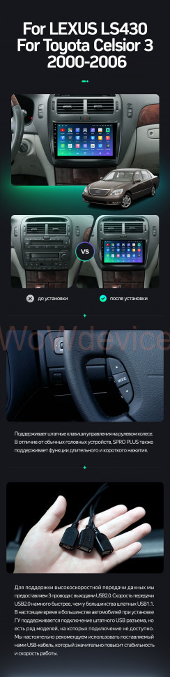 Штатная магнитола Teyes SPRO Plus 4/32 Toyota Celsior XF30 (2000-2006) F1