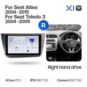 Штатная магнитола Teyes X1 4G 2/32 Seat Altea 5P (2004-2015) Правый руль
