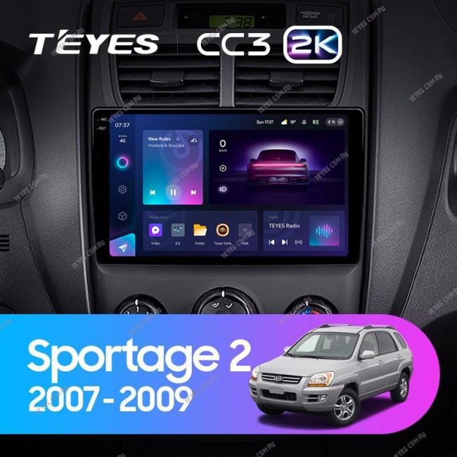 Штатная магнитола Teyes CC3 2K 4/64 Kia Sportage 2 (2007-2009)