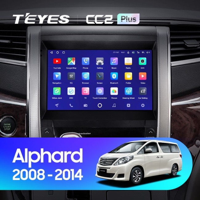 Штатная магнитола Teyes CC2 Plus 4/64 Toyota Alphard H20 (2008-2014)