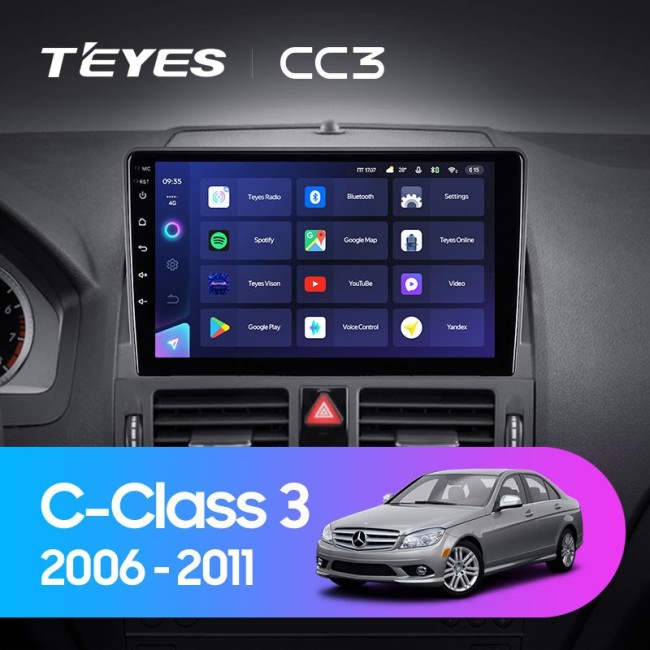Штатная магнитола Teyes CC3 4/64 Mercedes Benz C-Class 3 W204 S204 (2006-2011)