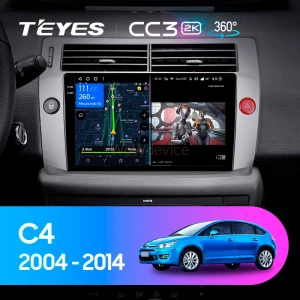 Штатная магнитола Teyes CC3 2K 360 6/128 Citroen C4 (2004-2014)