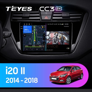 Штатная магнитола Teyes CC3 2K 4/32 Hyundai i20 2 GB (2014-2018) Левый руль