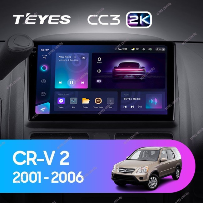 Штатная магнитола Teyes CC3 2K 4/64 Honda CR-V 2 (2001-2006)