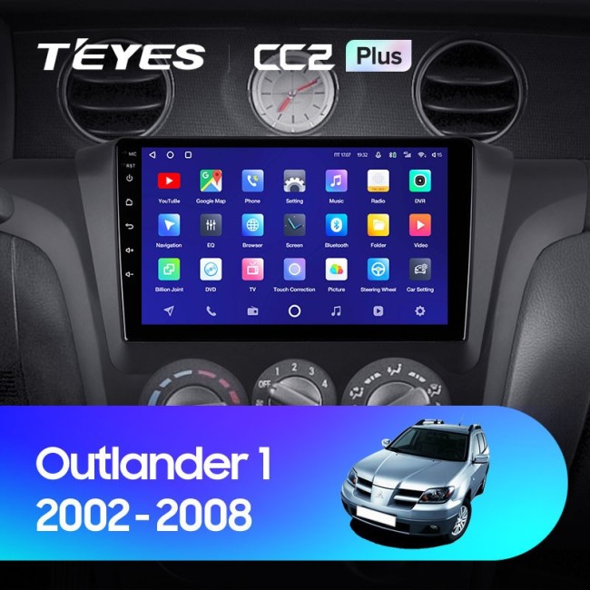 Штатная магнитола Teyes CC2 Plus 4/64 Mitsubishi Outlander 1 (2002-2008) Тип-A