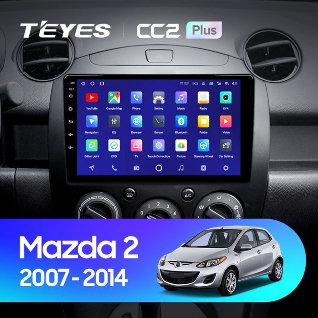 Штатная магнитола Teyes CC2L Plus 1/16 Mazda 2 DE (2007-2014)
