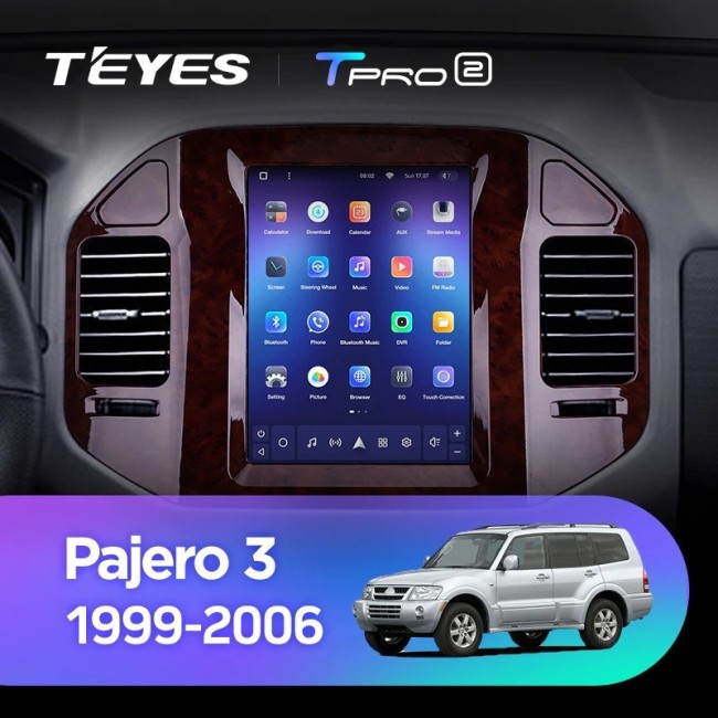 Штатная магнитола Tesla style Teyes TPRO 2 3/32 Mitsubishi Pajero 3 V70 V60 (1999-2006)