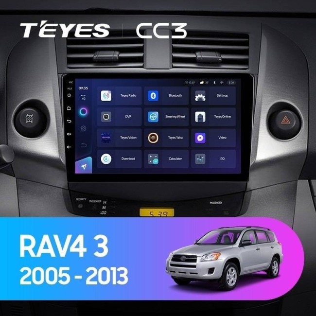 Штатная магнитола Teyes CC3 3/32 Toyota RAV4 3 XA30 (2005-2013) 9"