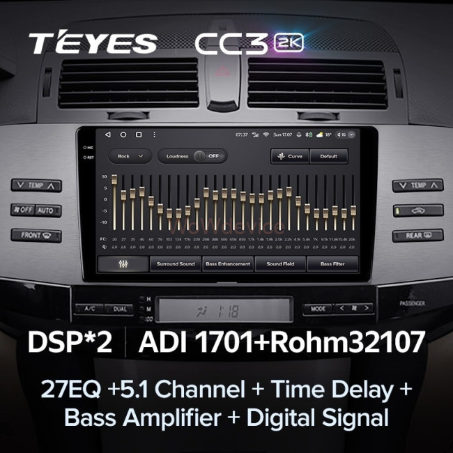 Штатная магнитола Teyes CC3 2K 4/64 Toyota Mark X X120 (2004-2009) Правый руль