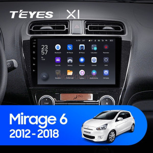 Штатная магнитола Teyes X1 4G 2/32 Mitsubishi Mirage 6 (2012-2018)