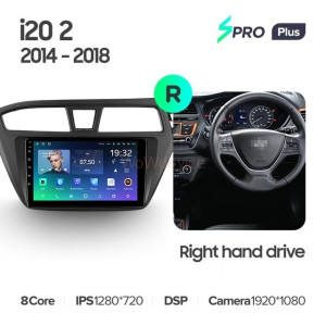Штатная магнитола Teyes SPRO Plus 6/128 Hyundai i20 2 GB (2014-2018) Правый руль