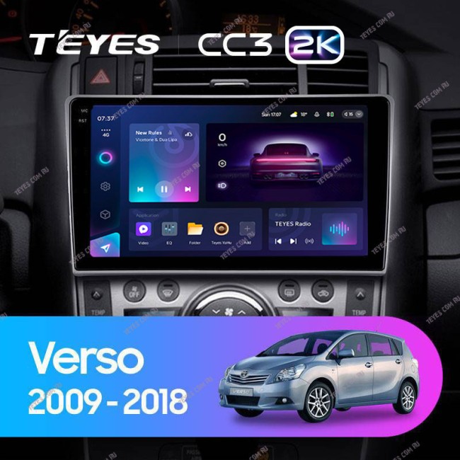 Штатная магнитола Teyes CC3 2K 3/32 Toyota Verso R20 (2009-2018)