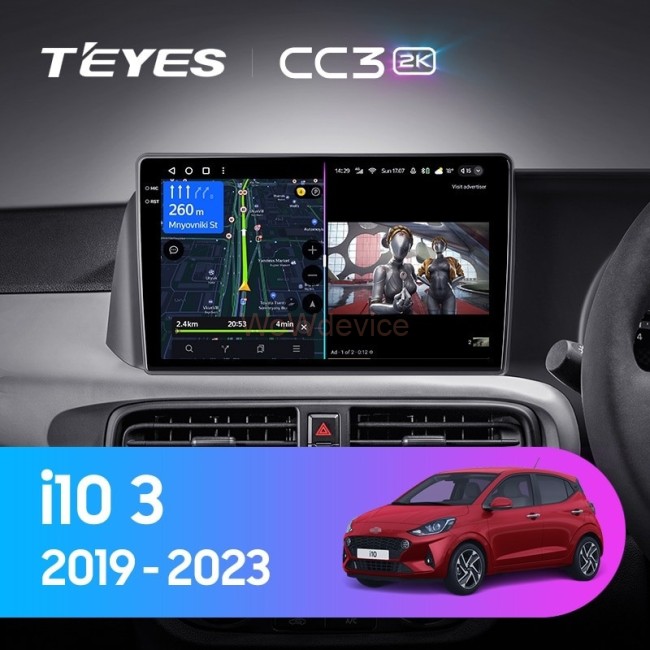 Штатная магнитола Teyes CC3 2K 360 6/128 Hyundai i10 3 (2019-2023) Правый руль Штатная магнитола Teyes CC3 2K 360 6/128 Hyundai i10 3 (2019-2023) Правый руль