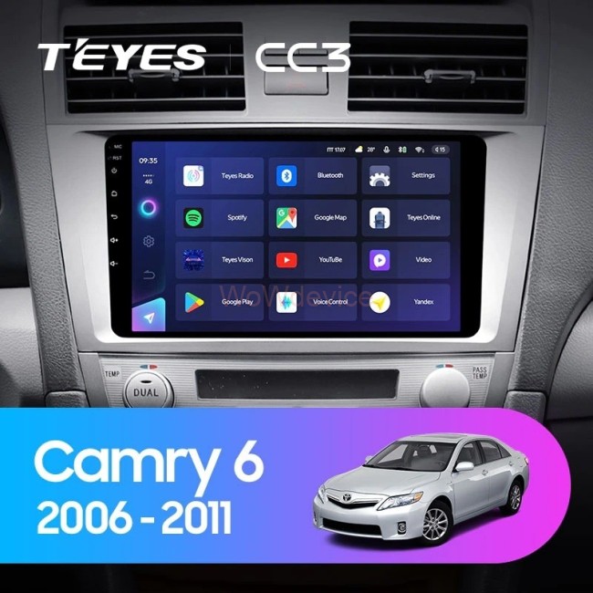 Штатная магнитола Teyes CC3 4/64 Toyota Camry (2006-2011) 10 дюймов F2